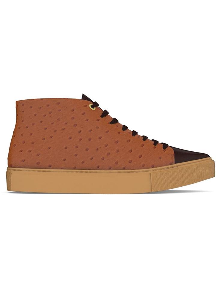 Myswear Carnaby Hi-top Sneakers, Women's, Size: 40, Yellow/orange, Ostrich Leather/rubber