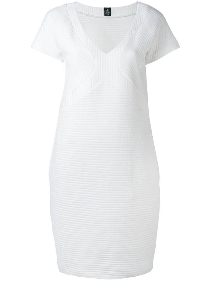 Eleventy Quilted Dress, Women's, Size: Large, White, Cotton/polyamide