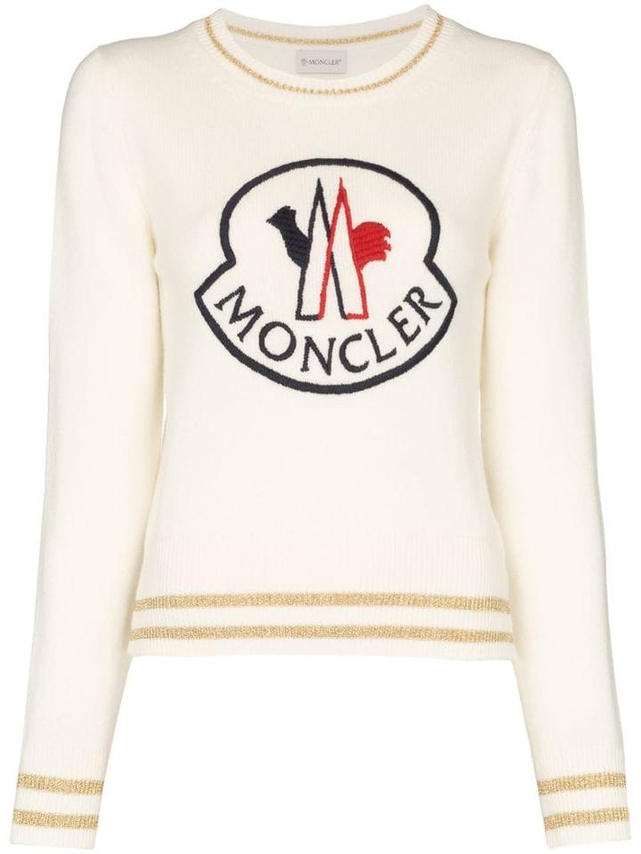 Moncler Logo-embroidered Jumper - White
