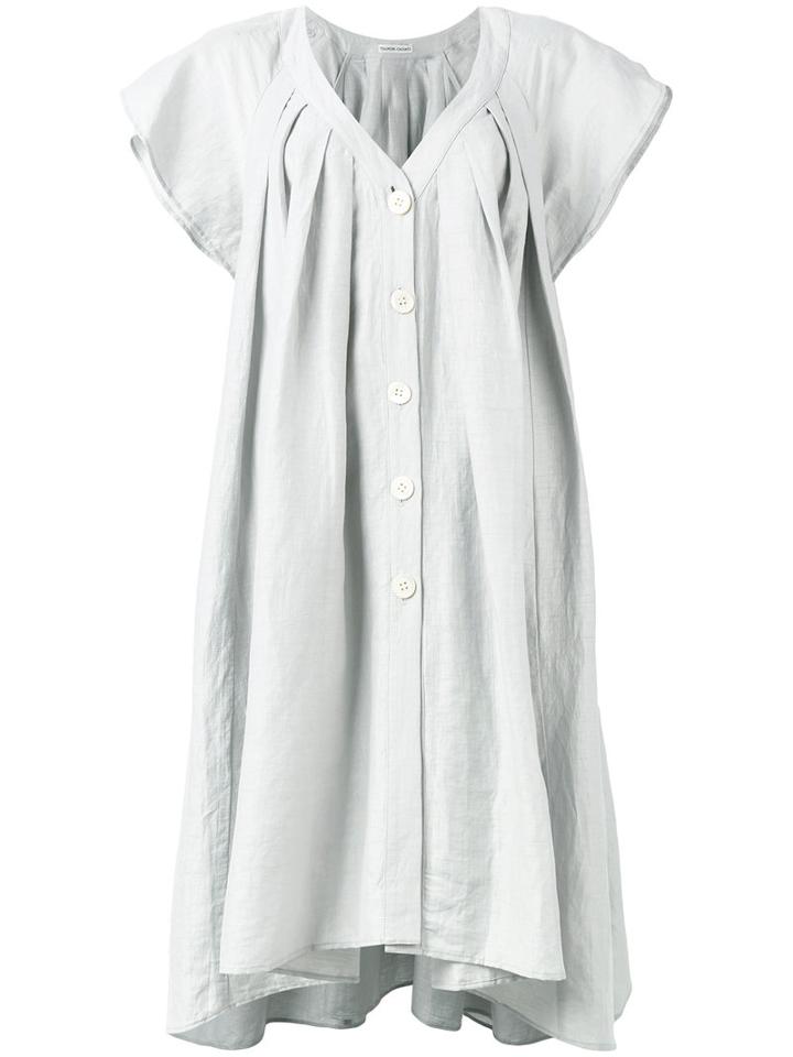 Tsumori Chisato - Buttoned Dress - Women - Linen/flax/polyester - S, Grey, Linen/flax/polyester
