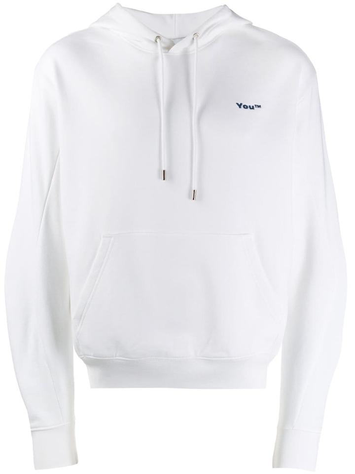 Gmbh Logo Print Hoodie - White
