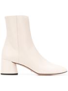 Sebastian Square Toe Ankle Boots - White