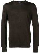 Fay Crew Neck Lightweight Sweater - Brown