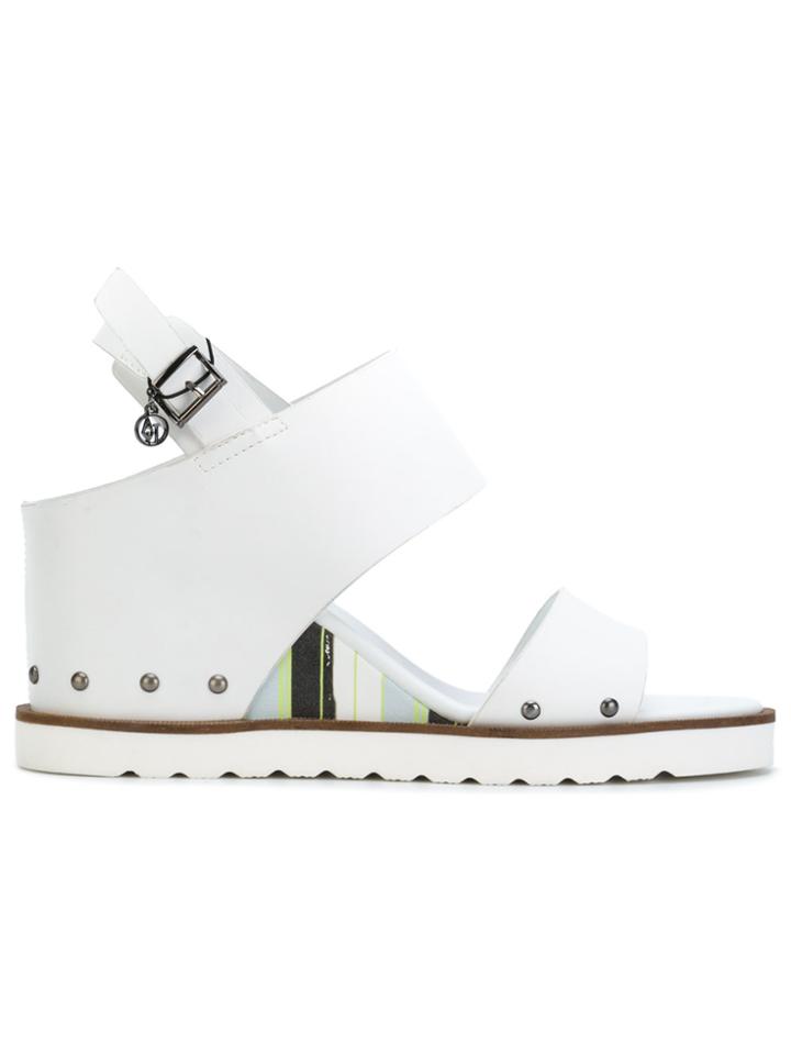 Armani Jeans Ridged Sole Sandals - White