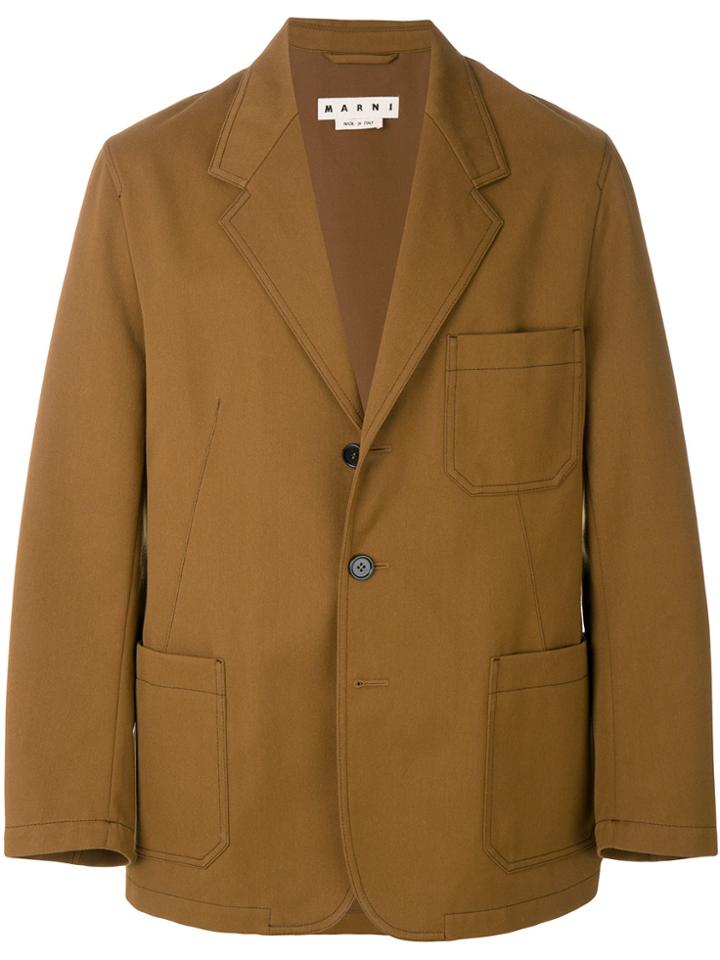 Marni Patch Pocket Blazer - Brown