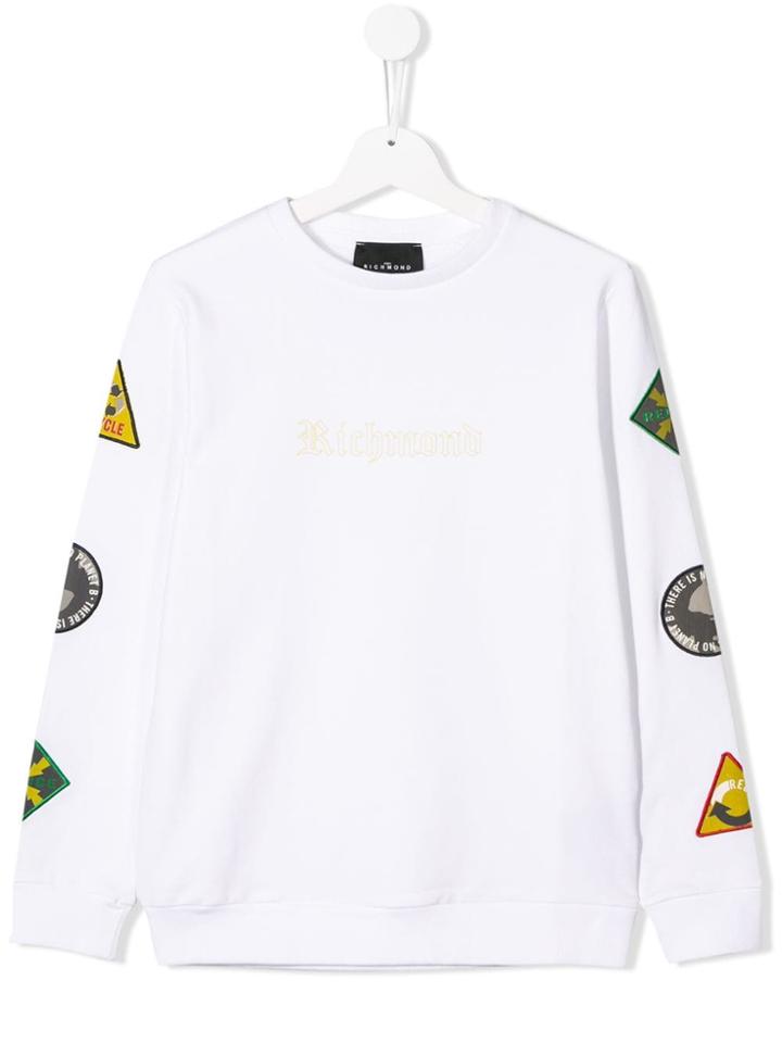 John Richmond Junior Teen Embroidered Logo Sweatshirt - White