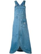 See By Chloé Denim Pinafore Midi Dress, Women's, Size: 34, Blue, Cotton/spandex/elastane
