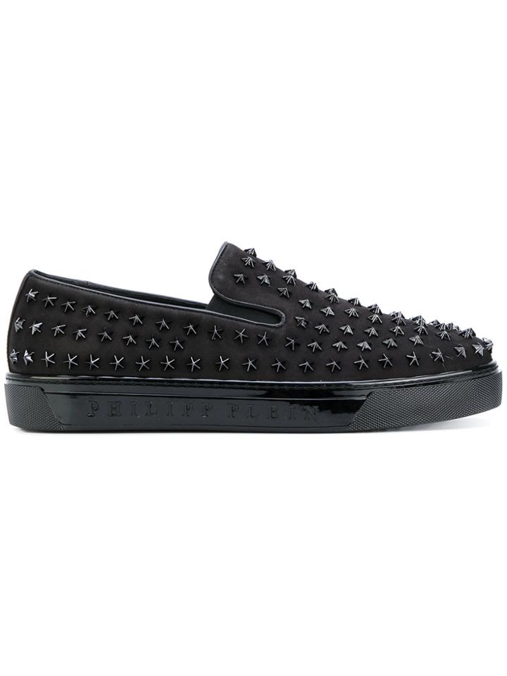 Philipp Plein Star Studded Slip On Sneakers - Black
