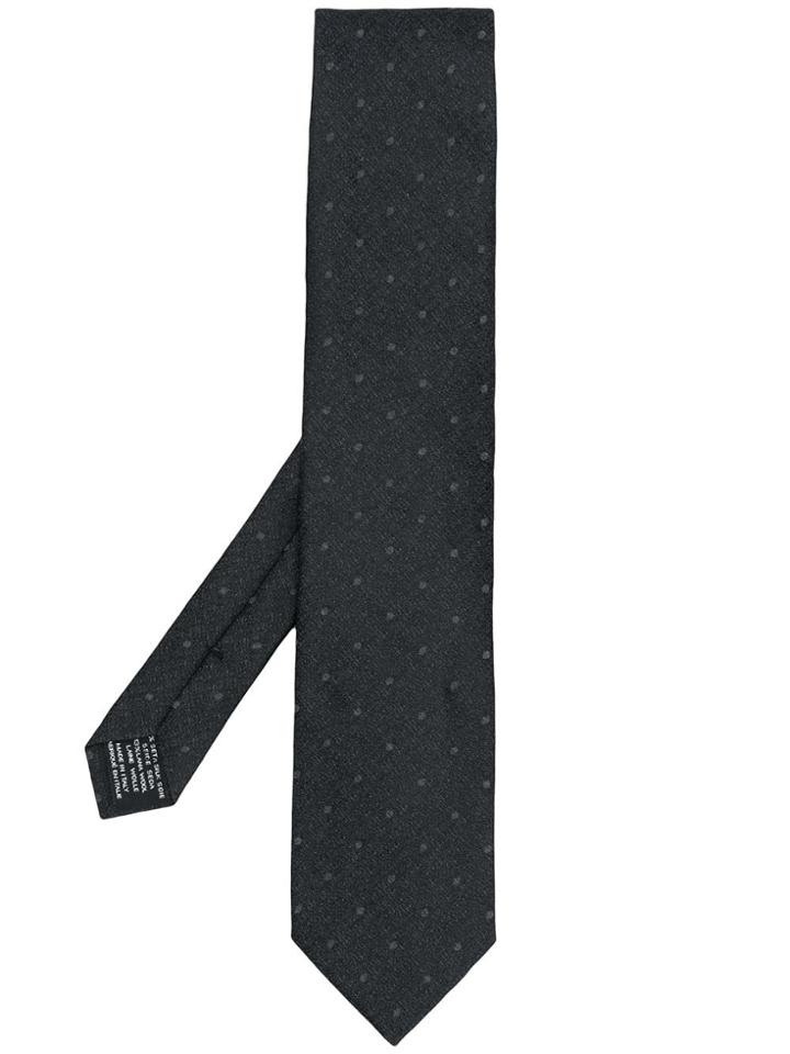 Tom Ford Charcoal Dotted Tie - Black