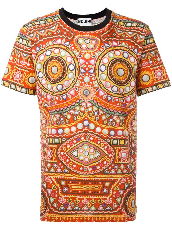 Moschino Mirror Embroidered T-shirt, Men's, Size: Medium, Cotton