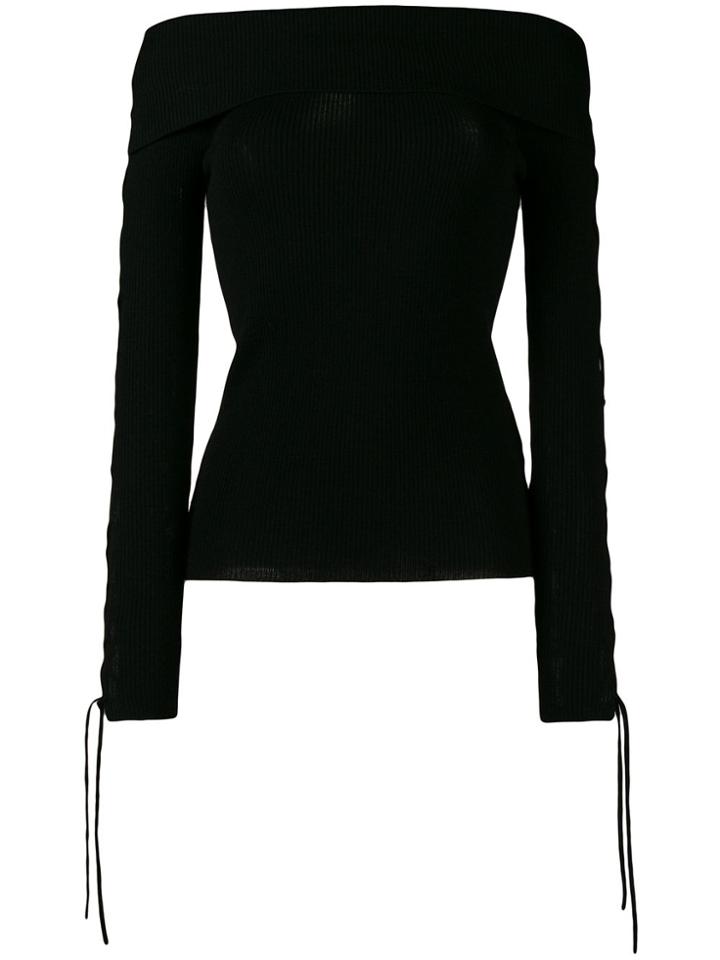 P.a.r.o.s.h. Off-the-shoulder Knitted Top - Black