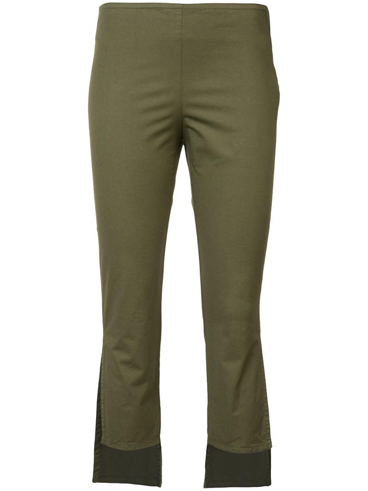 Hache - Asymmetric Cropped Trousers - Women - Cotton/linen/flax/nylon - 42, Green, Cotton/linen/flax/nylon