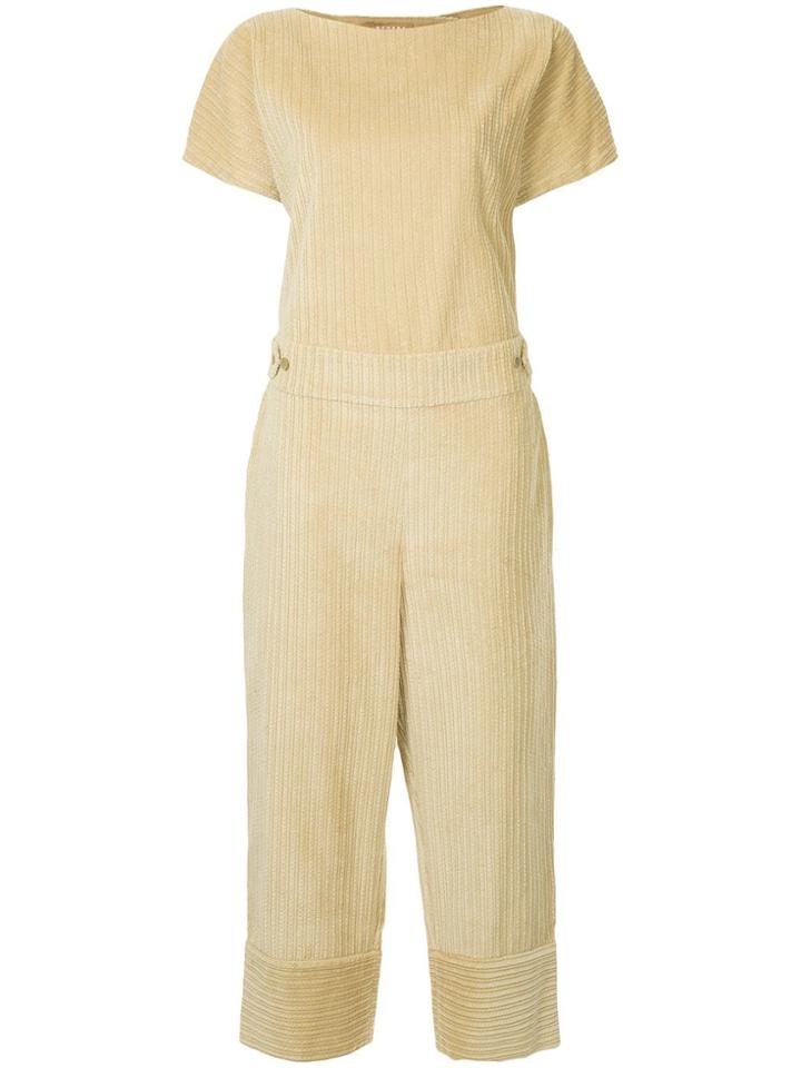 Nehera Corduroy Short Sleeve Jumpsuit - Brown