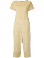 Nehera Corduroy Short Sleeve Jumpsuit - Brown