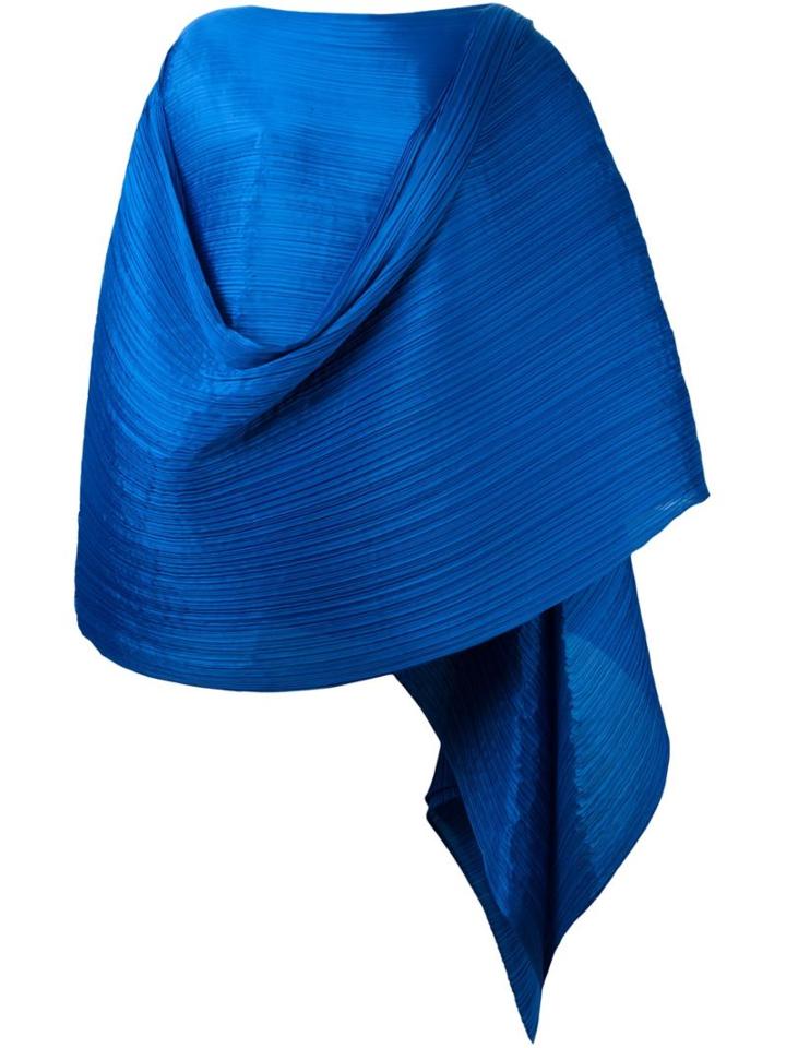 Pleats Please By Issey Miyake Pleated Scarf, Women's, Blue, Polyester