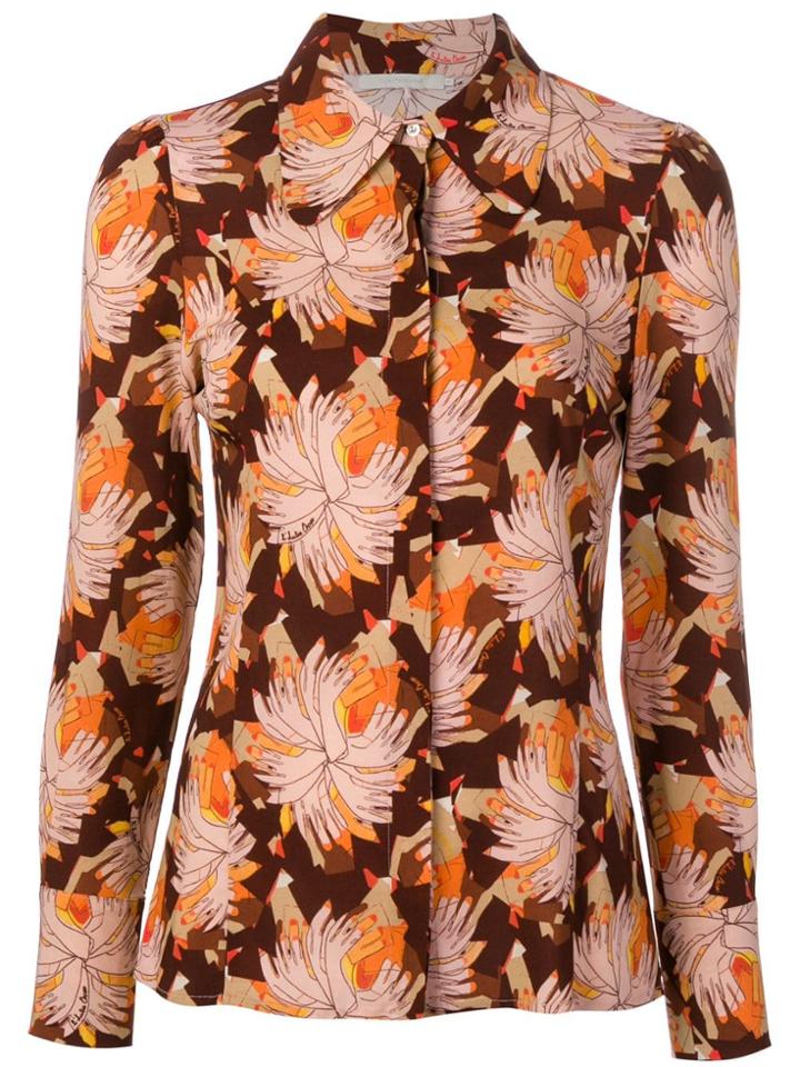 L'autre Chose Abstract Print Blouse - Brown