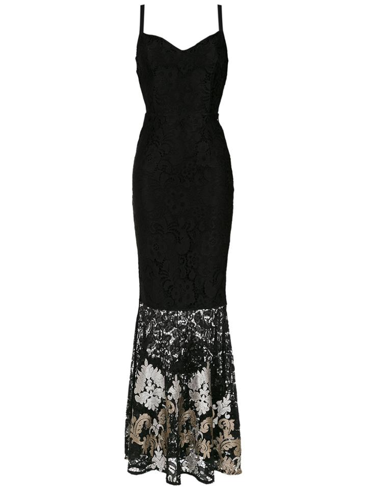 Olympiah Lace Long Dress - Black