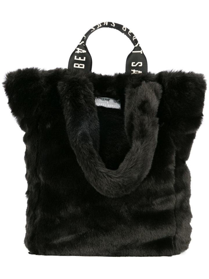 Unreal Fur Tzippy Wide Tote - Black