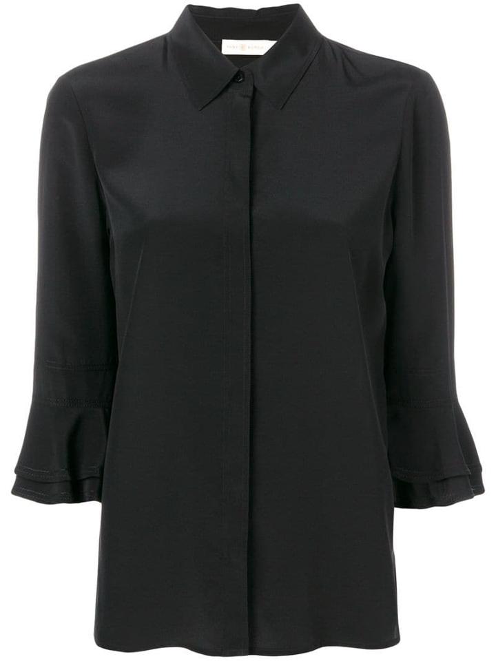 Tory Burch Frill Sleeve Blouse - Black