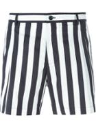 Dolce & Gabbana Striped Swim Shorts, Men's, Size: 4, Black, Cotton/polyamide/spandex/elastane/spandex/elastane