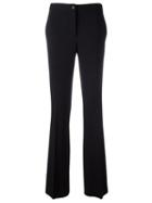 Alberta Ferretti Flared Trousers, Women's, Size: 40, Black, Rayon/wool/other Fibers