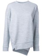 Enföld Side Split Sweatshirt, Women's, Size: 38, Grey, Cotton/polyester/wool