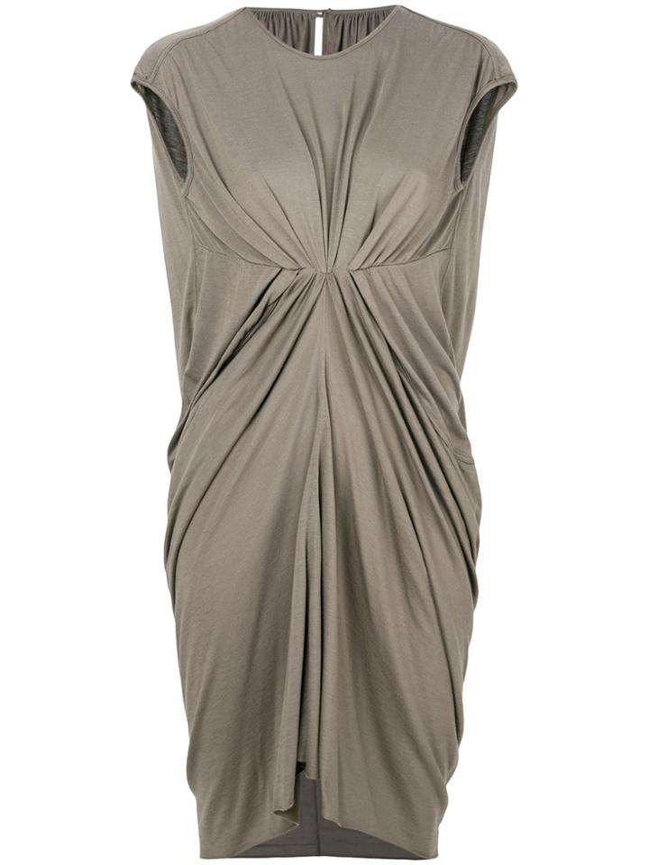 Rick Owens Lilies Gathered-front Draped Dress - Grey