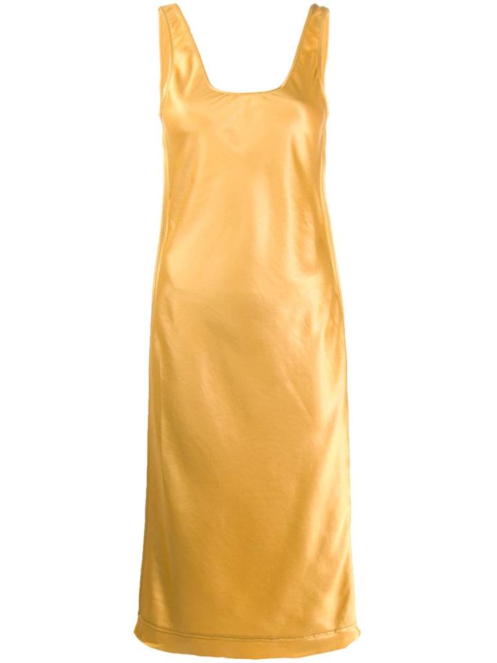 Acne Studios Satin Midi Dress - Yellow