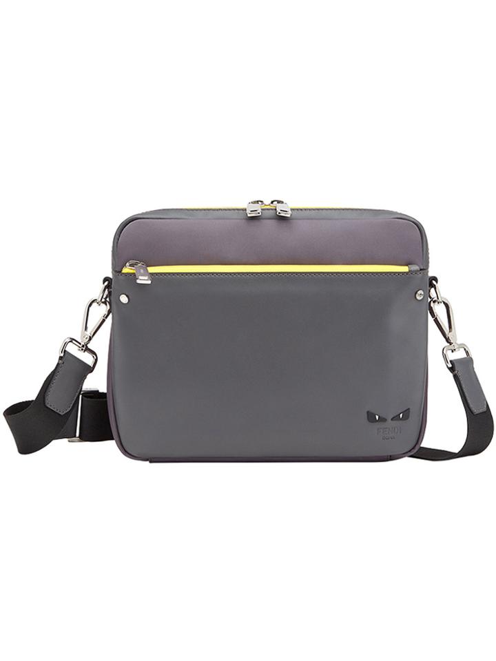 Fendi Bag Bugs-appliqué Shoulder Bag - Grey