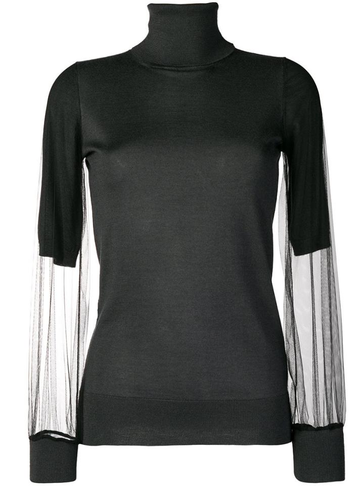 Fabiana Filippi Sheer Sleeves Sweater - Grey