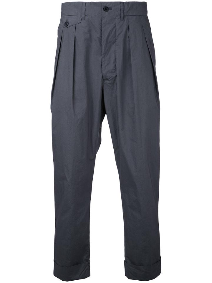 Wooster + Lardini - Pleated Cropped Trousers - Men - Wool - 48, Grey, Wool