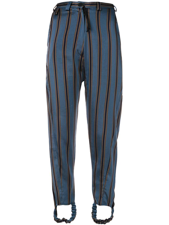 Barbara Bologna Striped Slim Fit Trousers - Blue