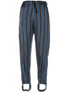 Barbara Bologna Striped Slim Fit Trousers - Blue