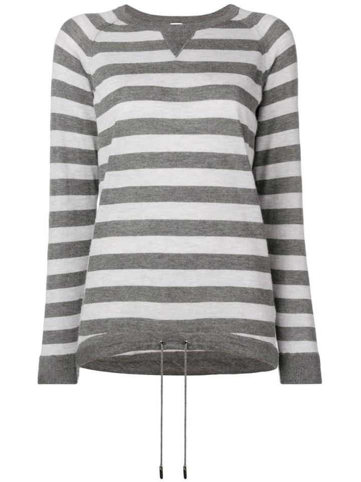 Eleventy Striped Pattern Sweater - Grey