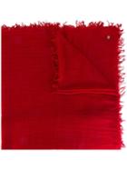 Ann Demeulemeester Blanche Frayed Edge Scarf, Men's, Red, Cashmere
