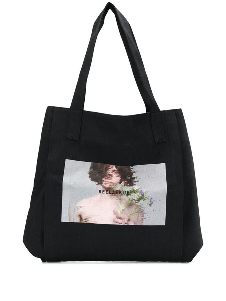 Julius Large Printed Tote - Black