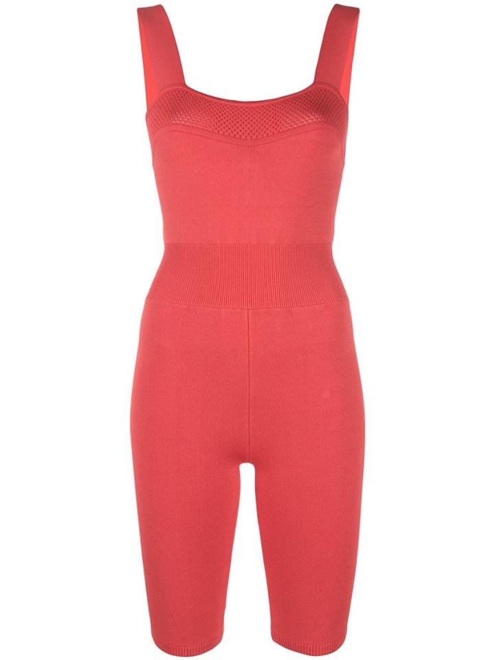 Fleur Du Mal Short Fitted Jumpsuit - Red