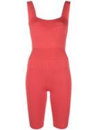 Fleur Du Mal Short Fitted Jumpsuit - Red