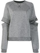 Karl Lagerfeld Cut-out Sleeve Sweatshirt - Silver