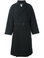 Issey Miyake Vintage Belted Long Trench Coat, Men's, Size: Medium, Black