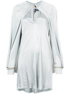 Thomas Wylde Cape Sleeves Mini Dress - Grey