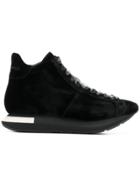 Manuel Barceló Lace-up Velvet Trainers - Black