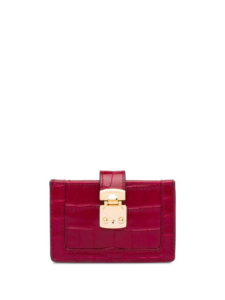 Miu Miu Printed Leather Card Holder - Red