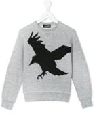 Dsquared2 Kids Bird Print Sweatshirt, Boy's, Size: 8 Yrs, Grey
