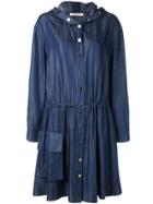 Tibi Draped Anorak Mid-length Dress - Blue