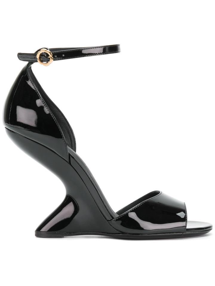 Salvatore Ferragamo Sculpted Heel Sandals - Black