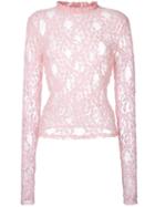 Fleamadonna Lace Blouse, Women's, Size: Medium, Pink/purple, Cotton/nylon/polyethylene