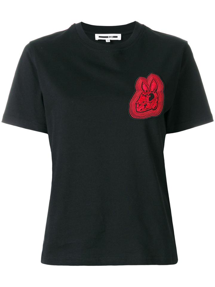 Mcq Alexander Mcqueen Bunny Embroidered T-shirt - Black