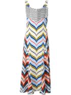 Kenzo Chevron Midi Dress, Women's, Size: 38, Polyester/silk