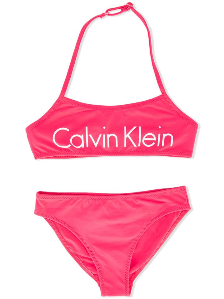 Calvin Klein Kids Logo Print Bikini, Girl's, Size: 8 Yrs, Pink/purple